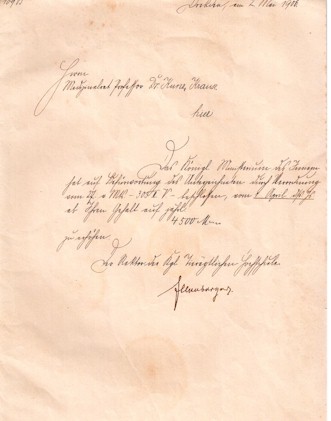Brief innen 1906
